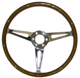1965-73 GT350 Style Genuine Wood & Aluminum 14” 6 Hole Steering Wheel
