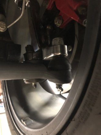 Steering arm and outer tie rod end tuck inside a 17" or larger wheel