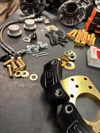 SOT 13x1.25" Rotor '4R' Forged Aluminum Caliper System - DRUM Spindle - Trailing Mount